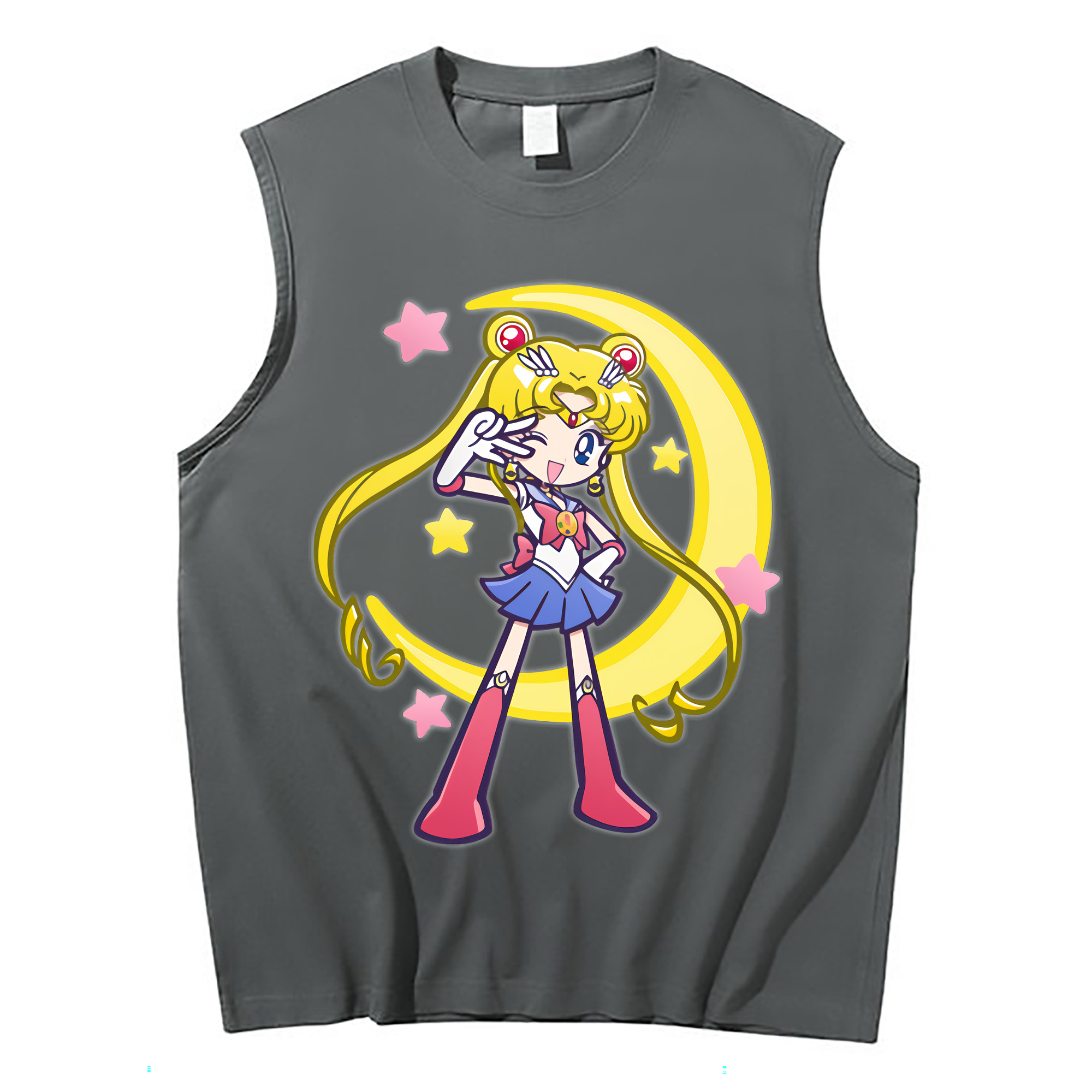 （画像用） 美少女戦士セーラームーン 月野 うさぎ つきの うさぎ Sailor Moon Tsukino Usagi コットン100％タンクトップ（フロントプリント）